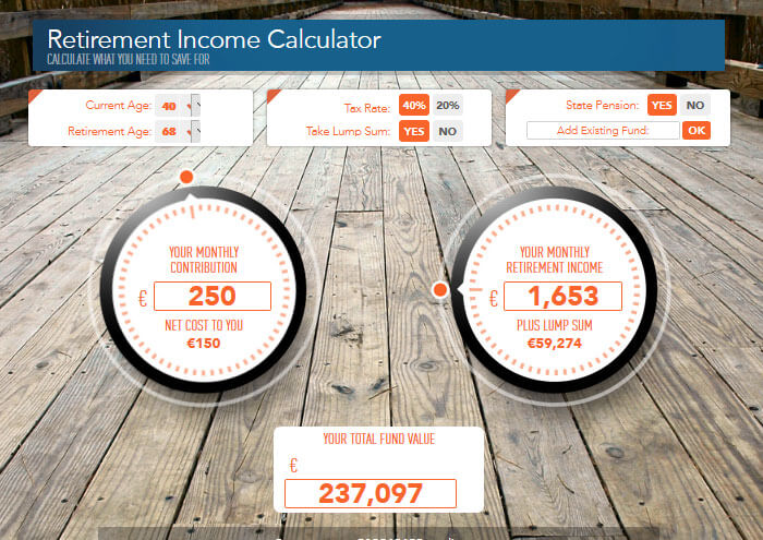 retirement calculator with pension